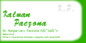 kalman paczona business card